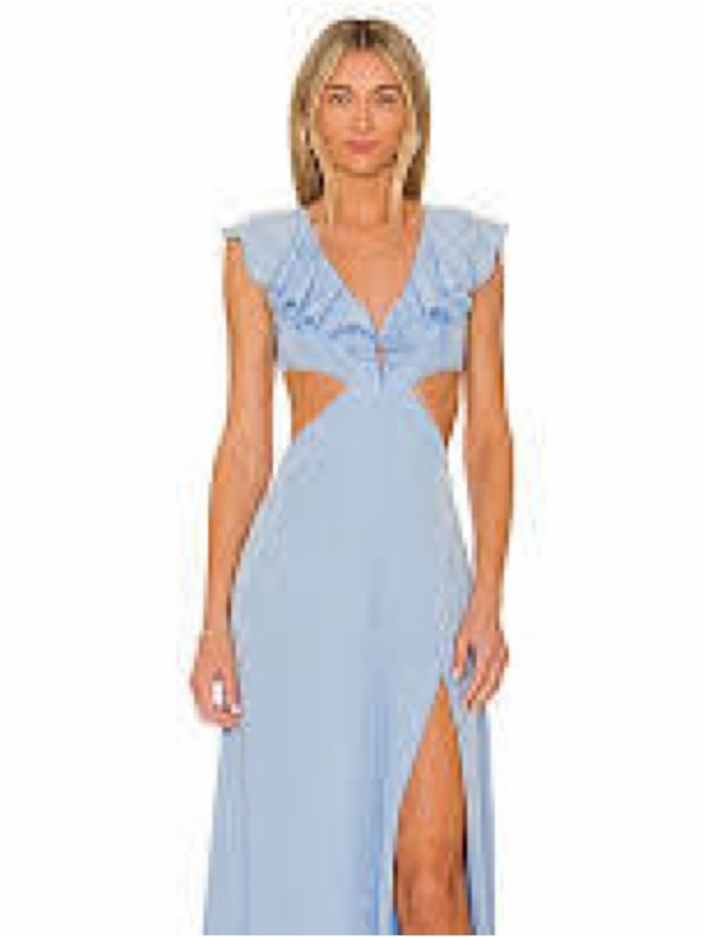 Tularosa Sky Blue Ruffle Halter Maxi Dress - Picture 4 of 4